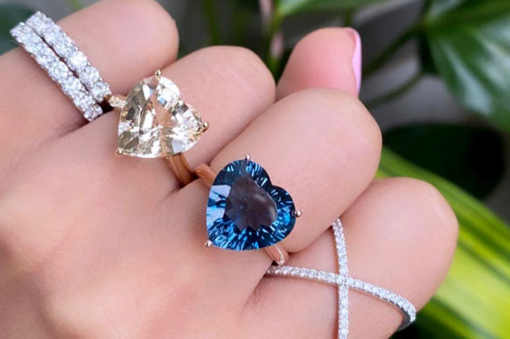 Custom Design Diamond and Sapphire Engagement Ring | Don Basch Jewelers