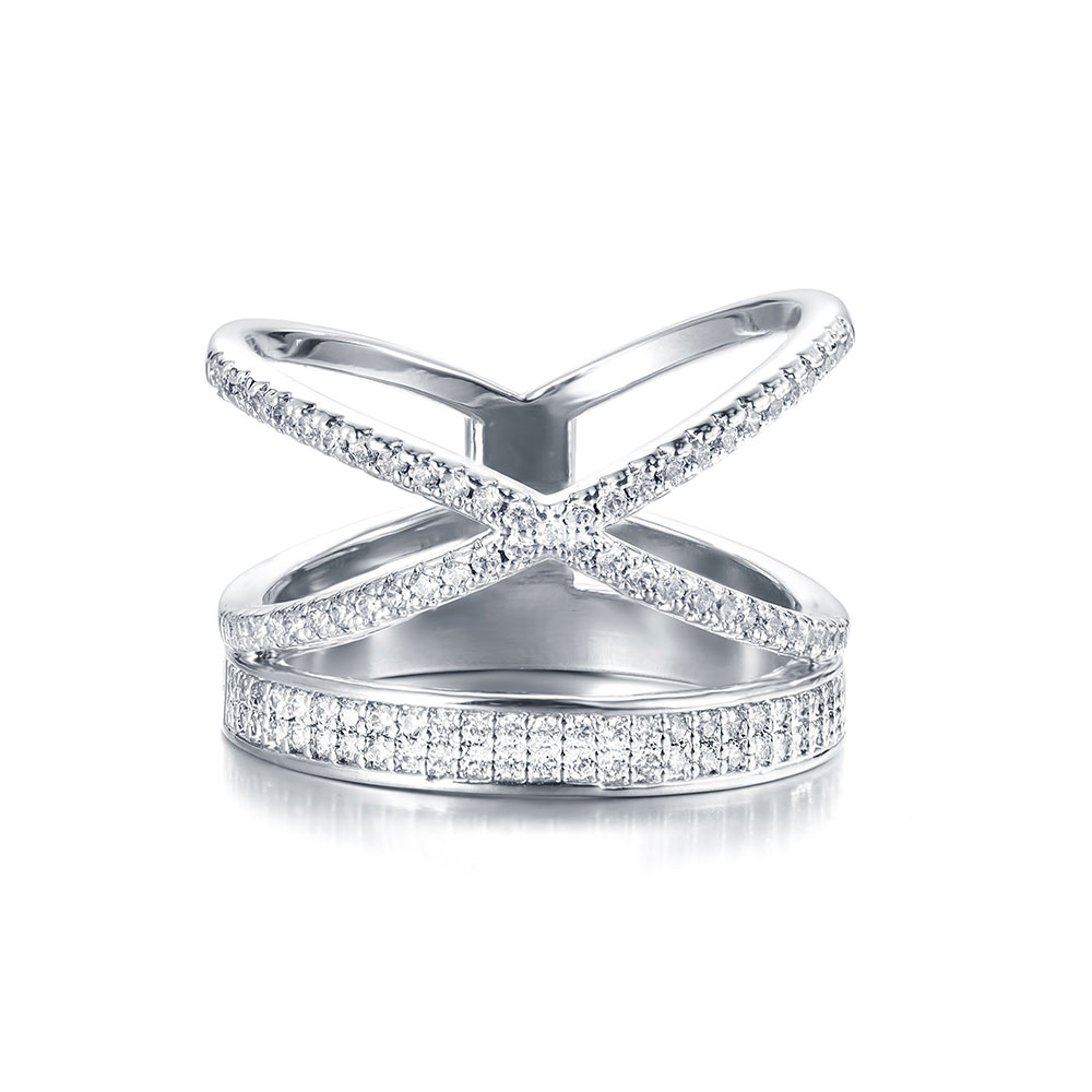 Crossover Diamond Ring