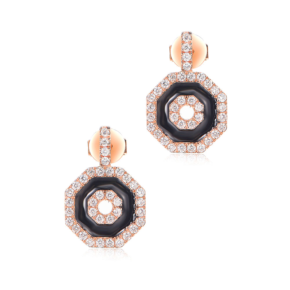 Octagon Diamond Earrings