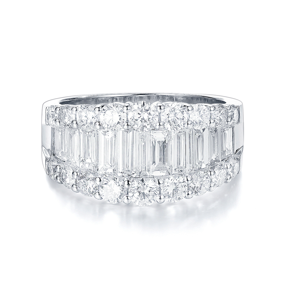 White Gold Ring With Baguette Diamonds Sale, 51% OFF 