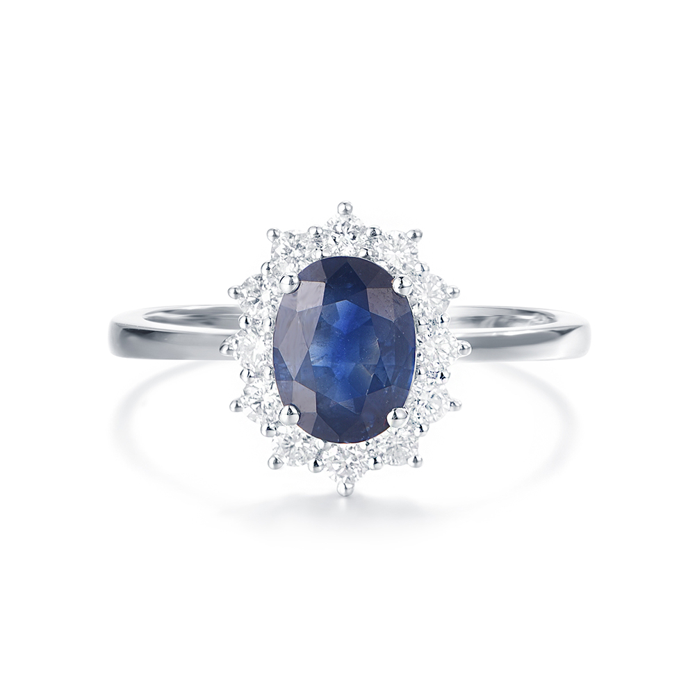 Oval Blue Saphhire Ring