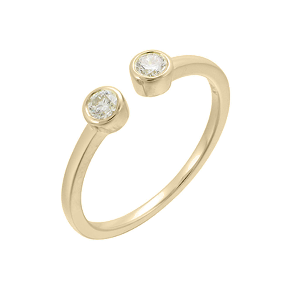 Bezel Set Diamond Cuff ring | Temple & Grace AU