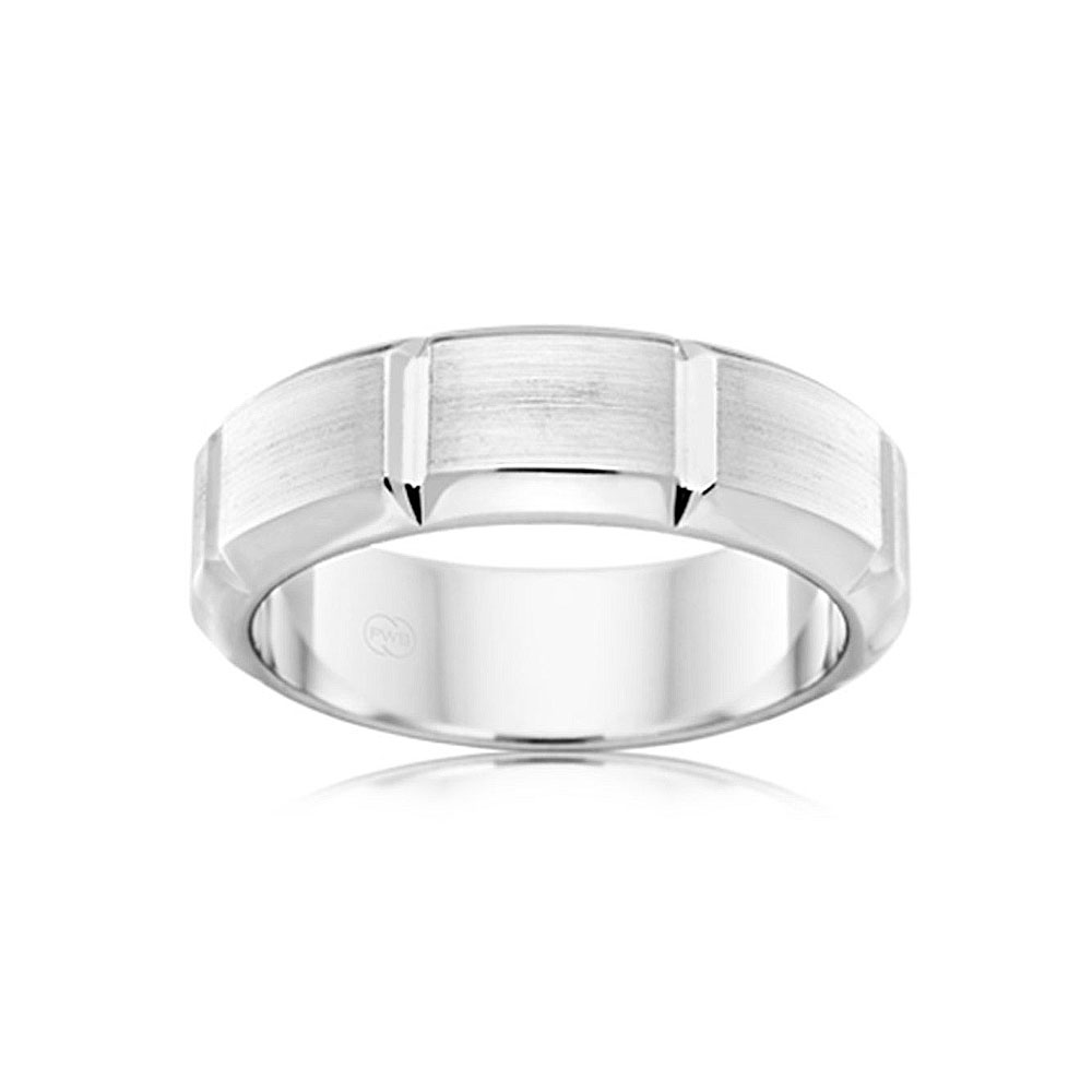Bevelled Mens Wedding ring F3358