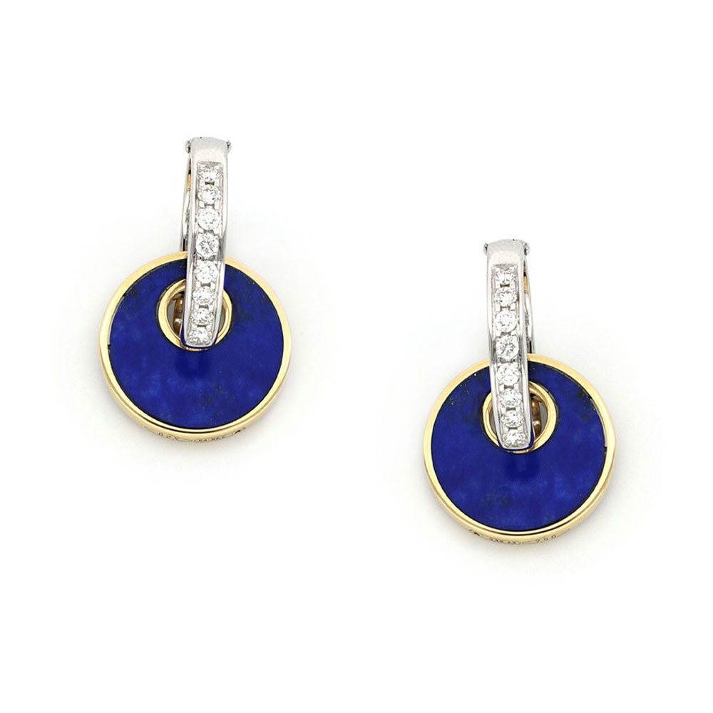 Blue Gemstone And Diamond Drop Earrings