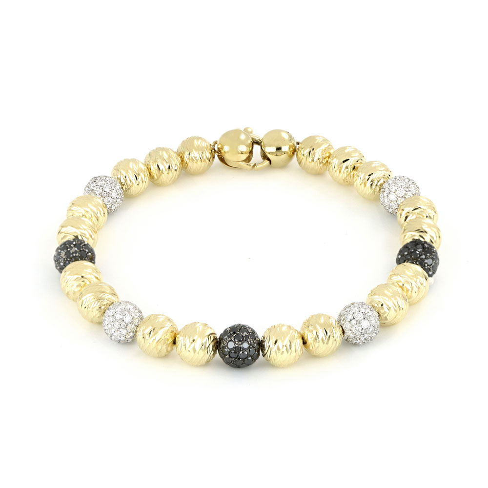 Black And White Diamond Beads Bracelet