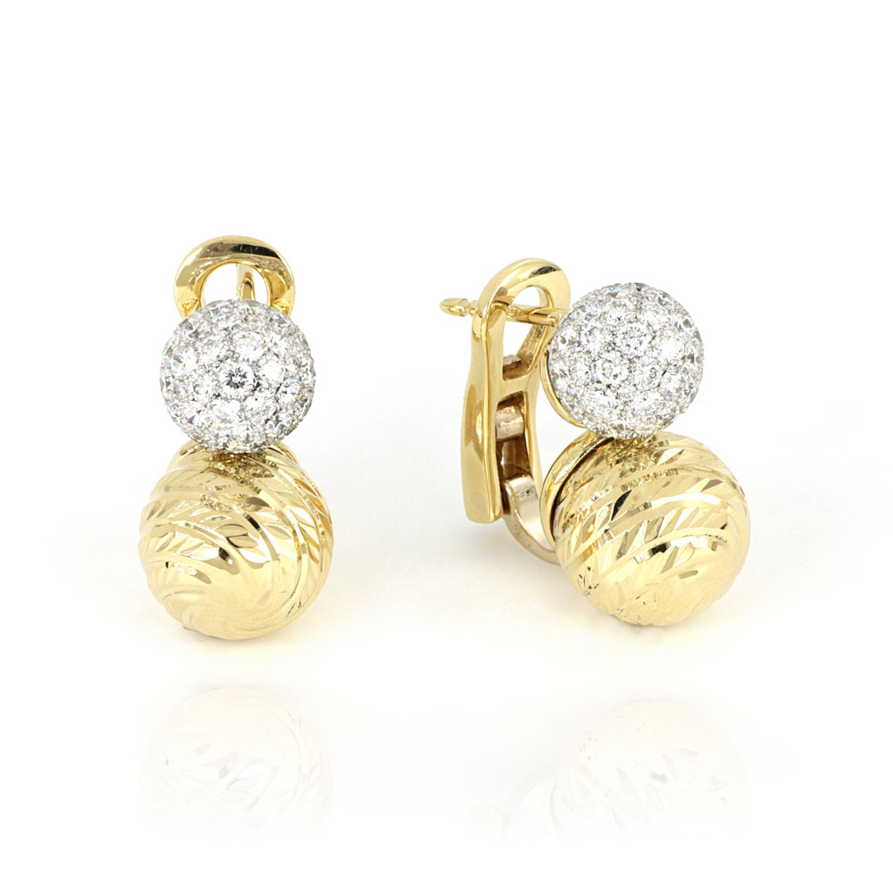 Diamond And Gold Spherical Studs