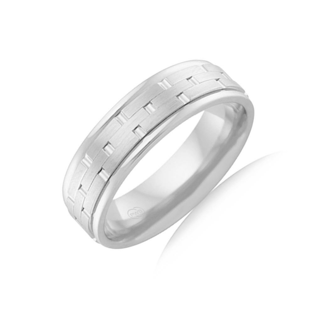 6mm White Gold Mens Wedding Ring Temple & Grace AU