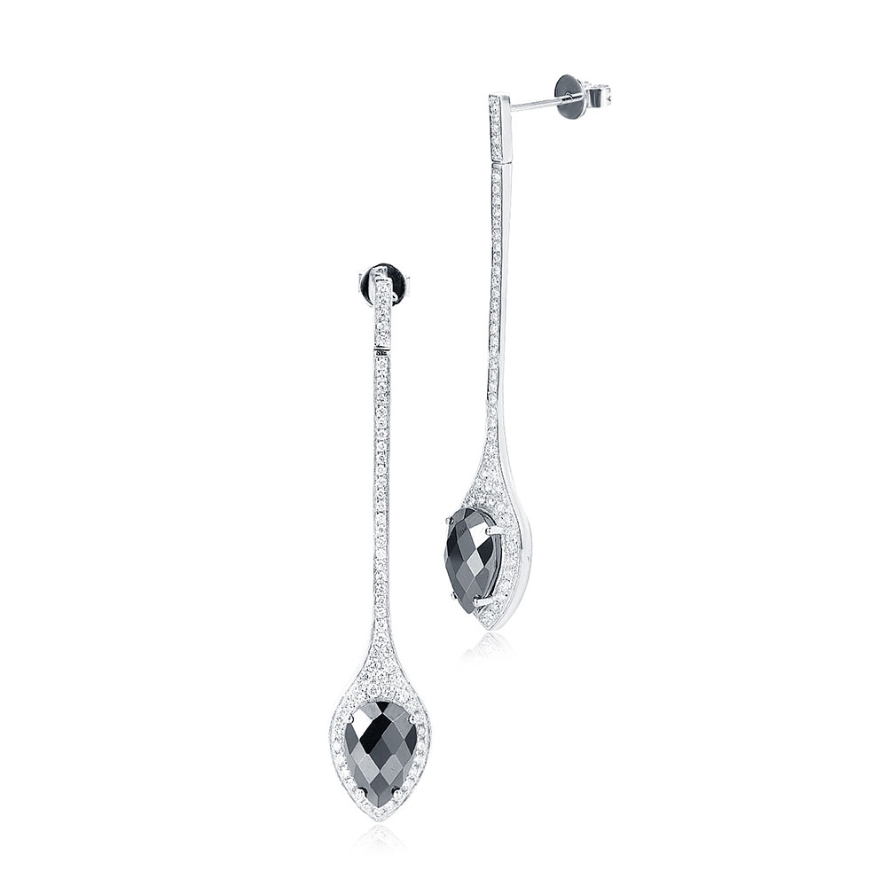 Hematite Pearl Drop Earrings