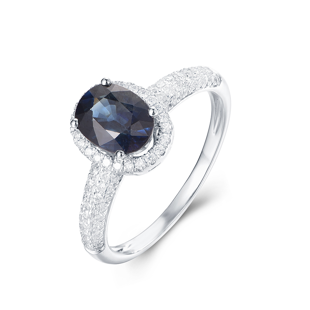 Sapphire on a Pave Band