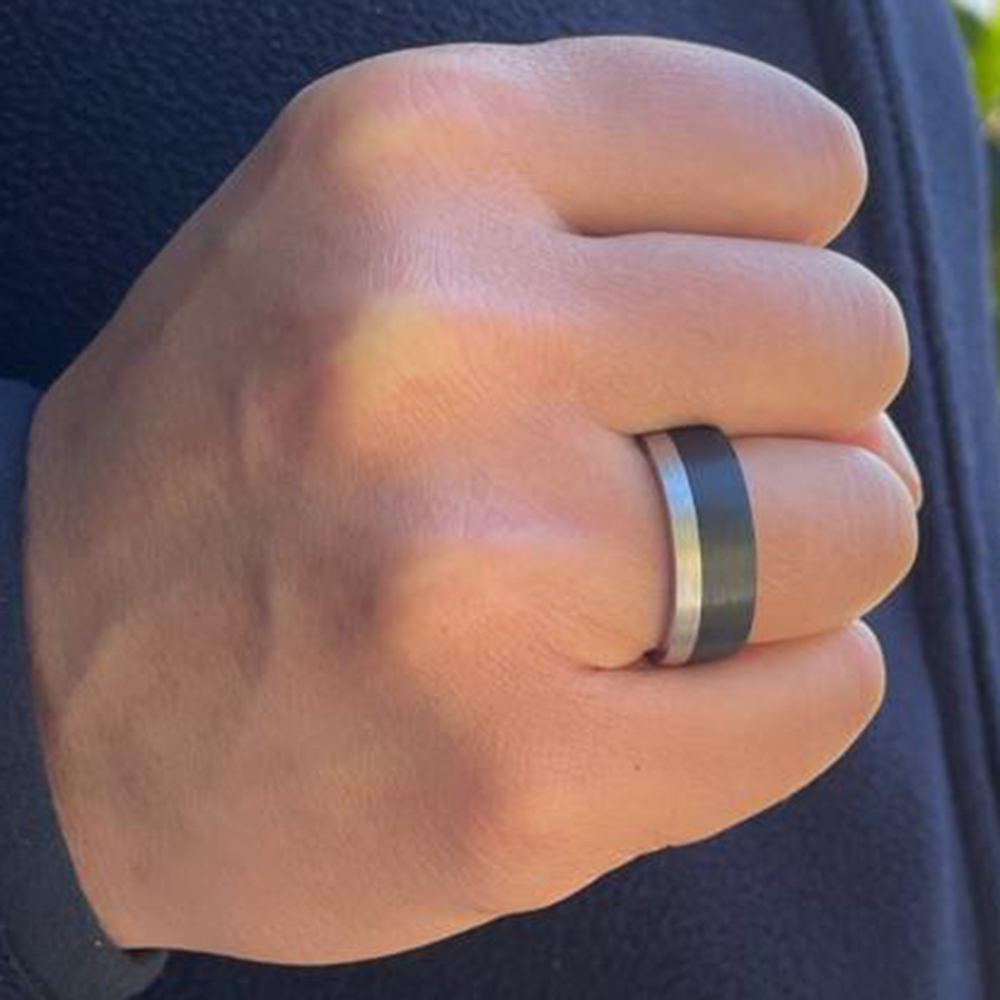 Carbon fibre Mens wedding ring 671B00G