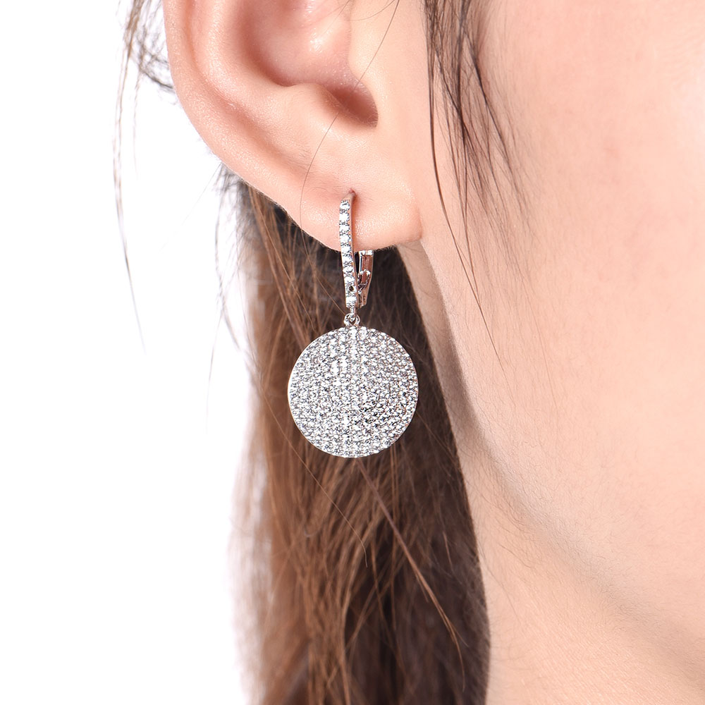 Diamond Disc Earrings