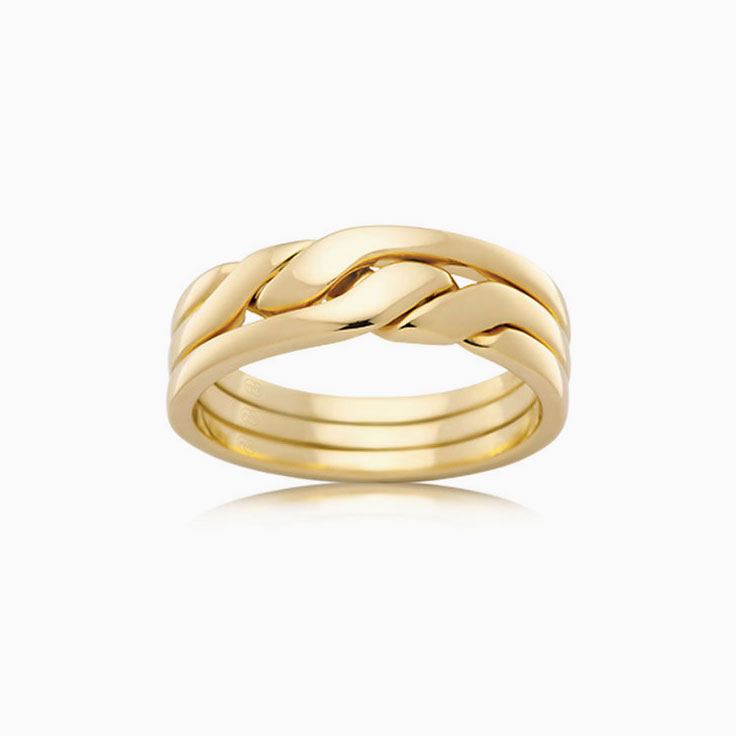Yellow Gold Twisted Women's Ring