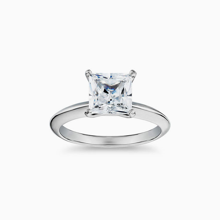Knife Edge Solitaire Diamond Engagement Ring