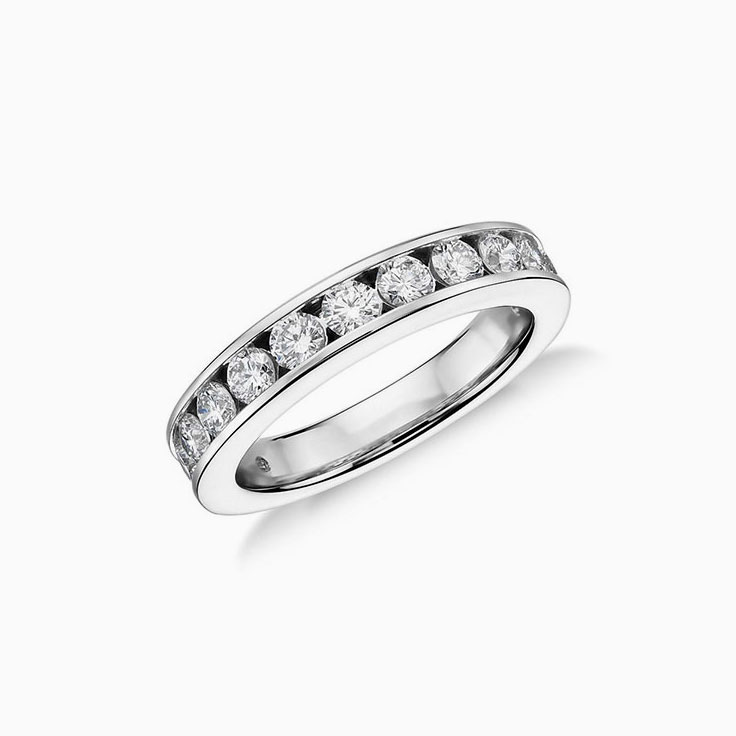 Channel Set Diamond Engagement Half Eternity Ring