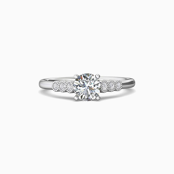Classic Side Stone Engagement Ring