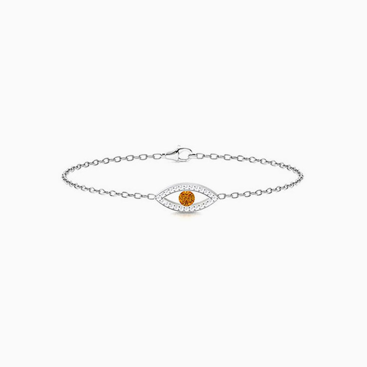 Citrine And Diamond Evil Eye Bracelet Temple & Grace AU