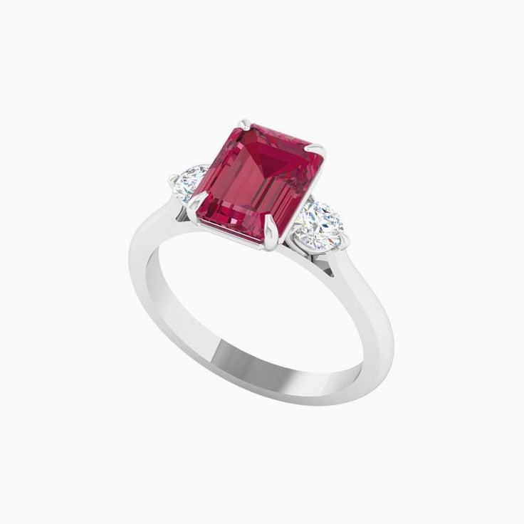 Ruby Trilogy Engagement Ring | Temple & Grace AU