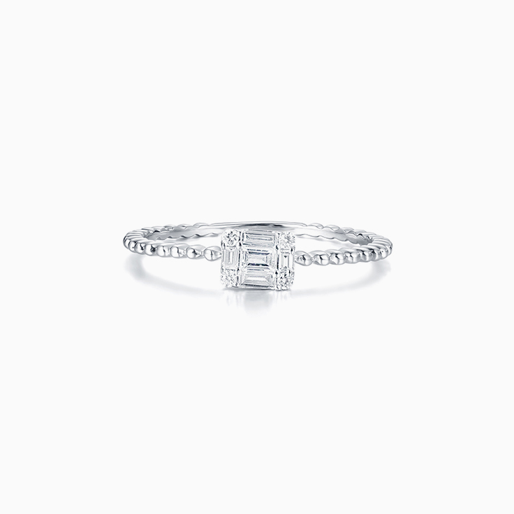 Baguette Diamond Cluster Ring