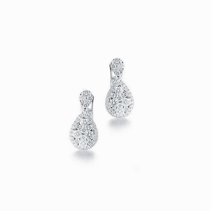 Pear shape cluster earrings