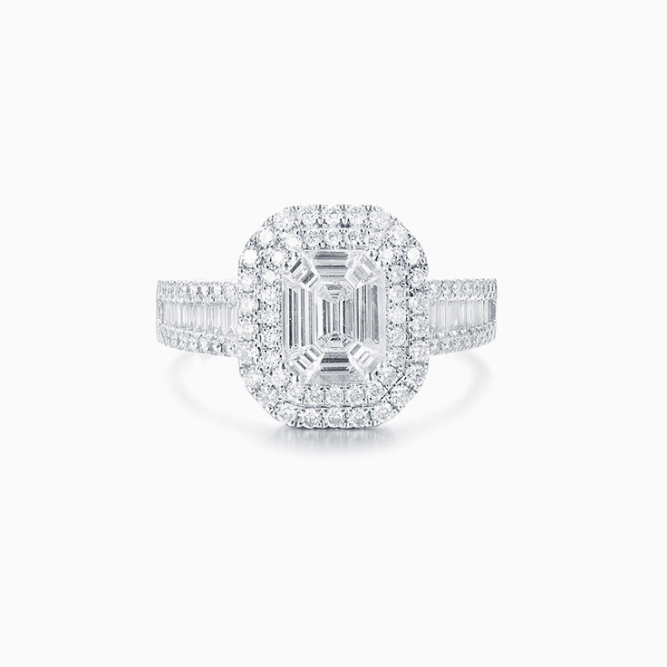 Emerald Cluster Diamond Ring