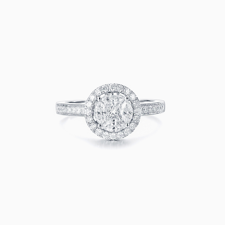Round Cluster Diamond Ring