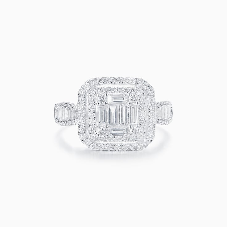 Cushion Shape double halo cluster