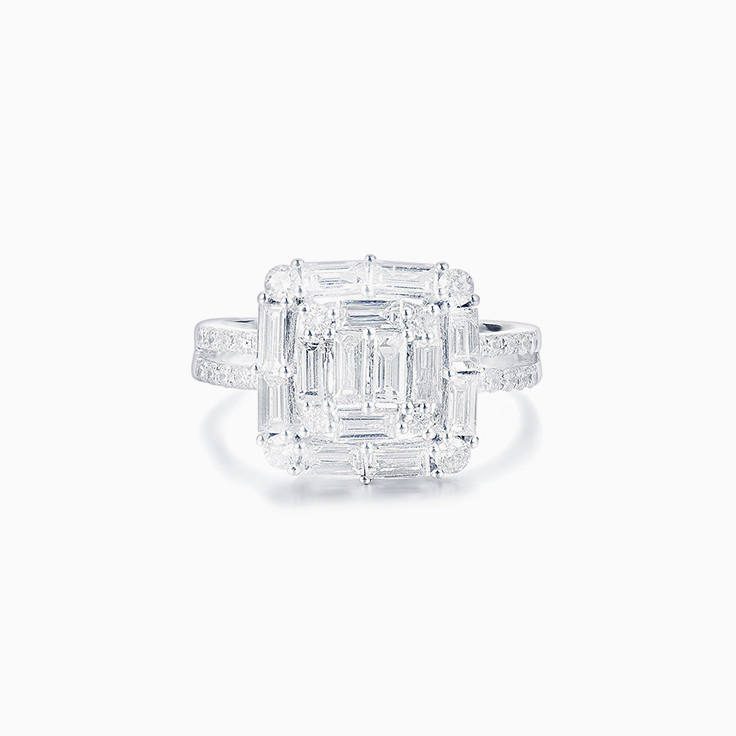 Square Shape Baguette Cluster