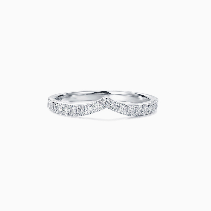 Curved Diamond Wedding Band