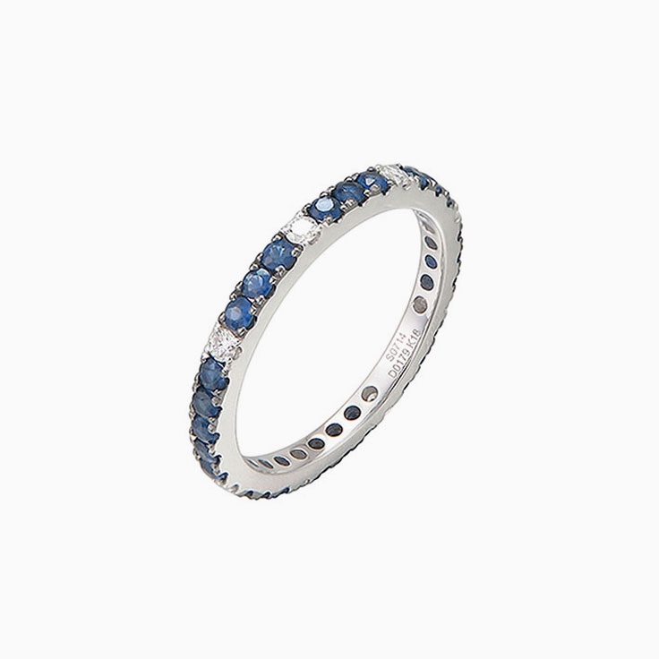 Blue sapphire and diamond eternity3938