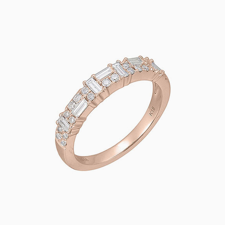 Baguette and round diamond ring 3084