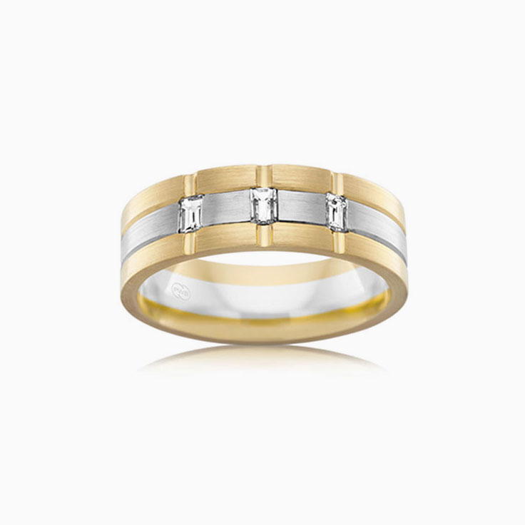 Two tone diamond wedding ring 2T4059