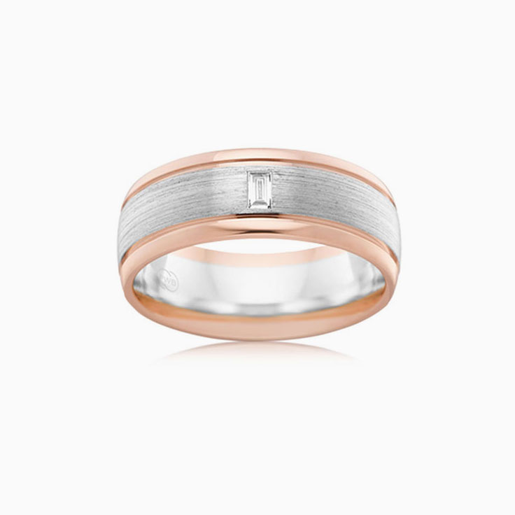 Two tone diamond Wedding ring 2T4134