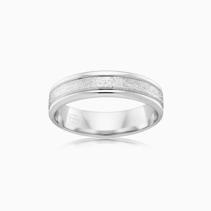 Plain White Gold Wedding Band Temple & Grace AU