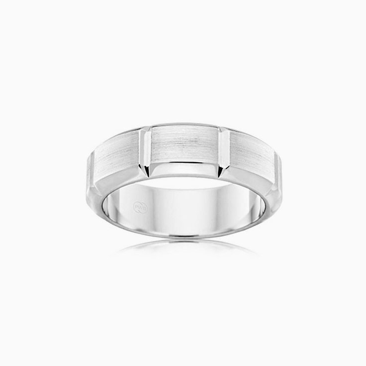 Bevelled Mens Wedding ring F3358