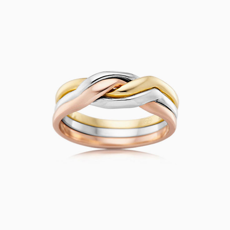 Gold Wedding Band With loop