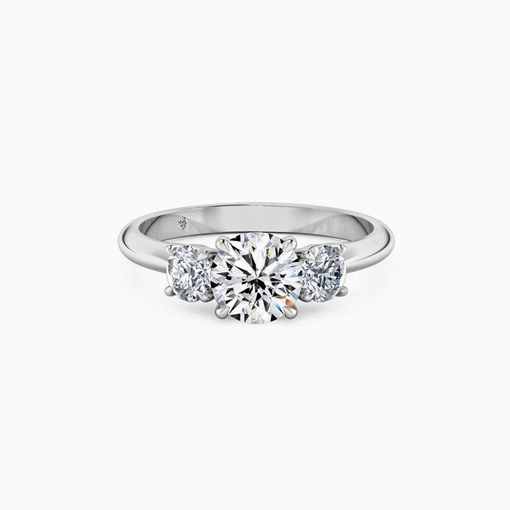 Round Brilliant Cut In a trilogy setting  Engagement Ring