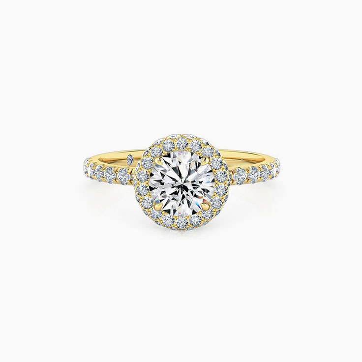 Round Brilliant Cut Diamond Engagement Ring With a 3DHalo