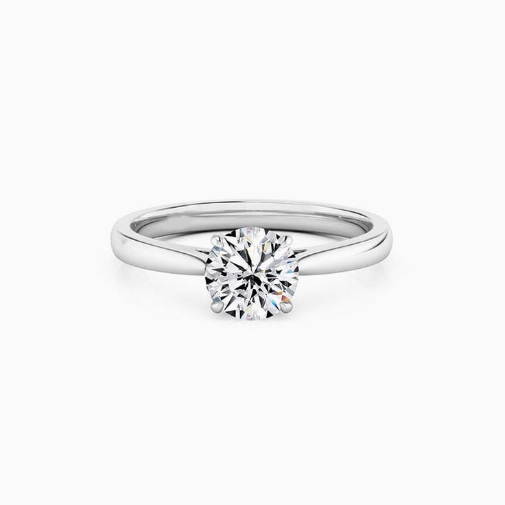 Round Brilliant Cut With A 4 claw Cathedral Setting Engagement Ring