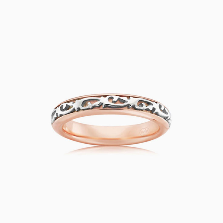 Two tone carved ring 2TJ3669