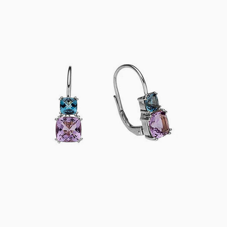 Amethyst and Blue Topaz earring