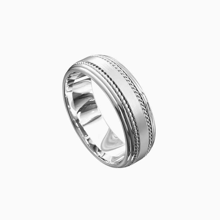 Grooved wedding ring 5019