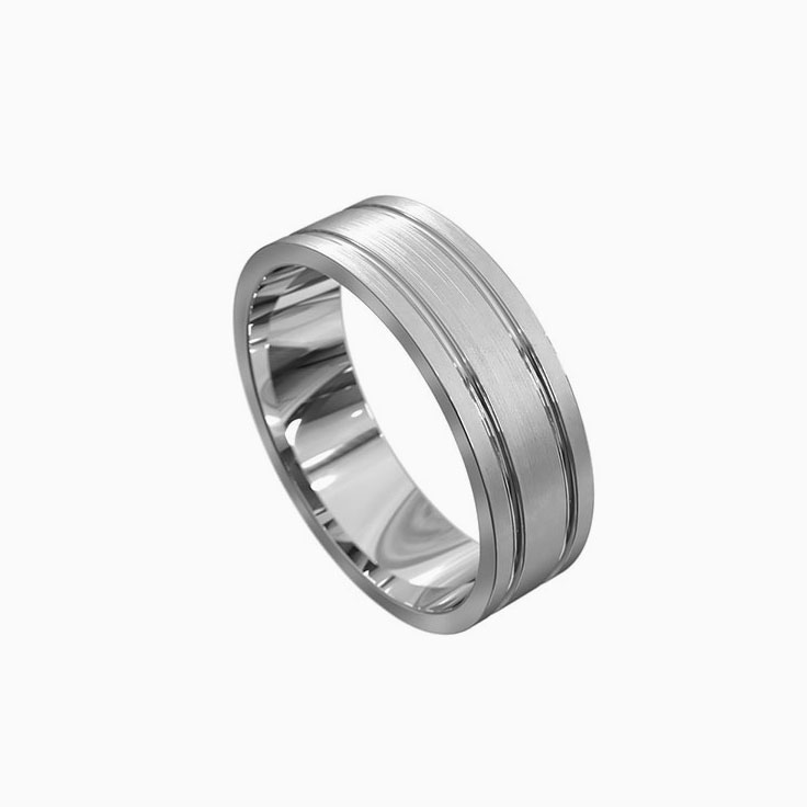 Grooved wedding ring 4068
