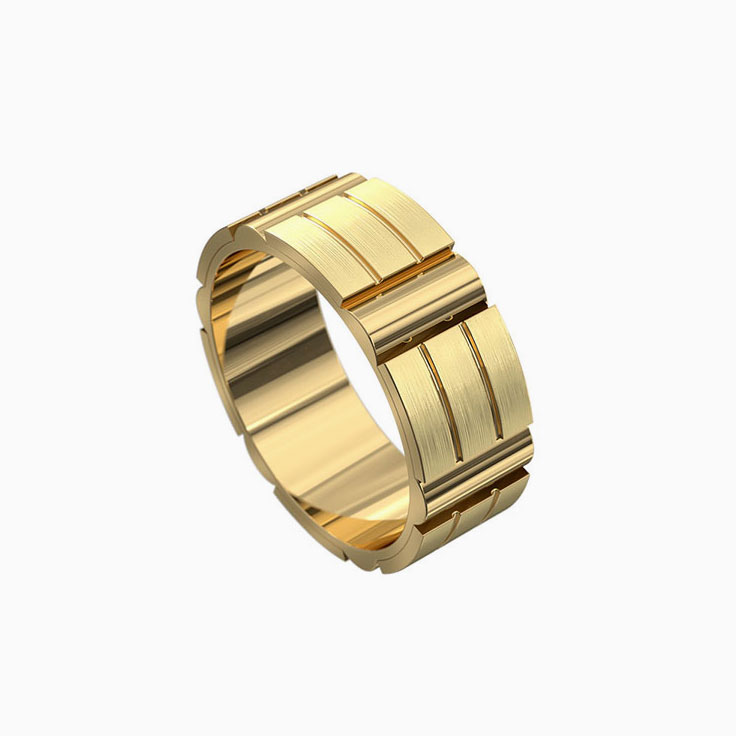 Grooved mens ring 5029