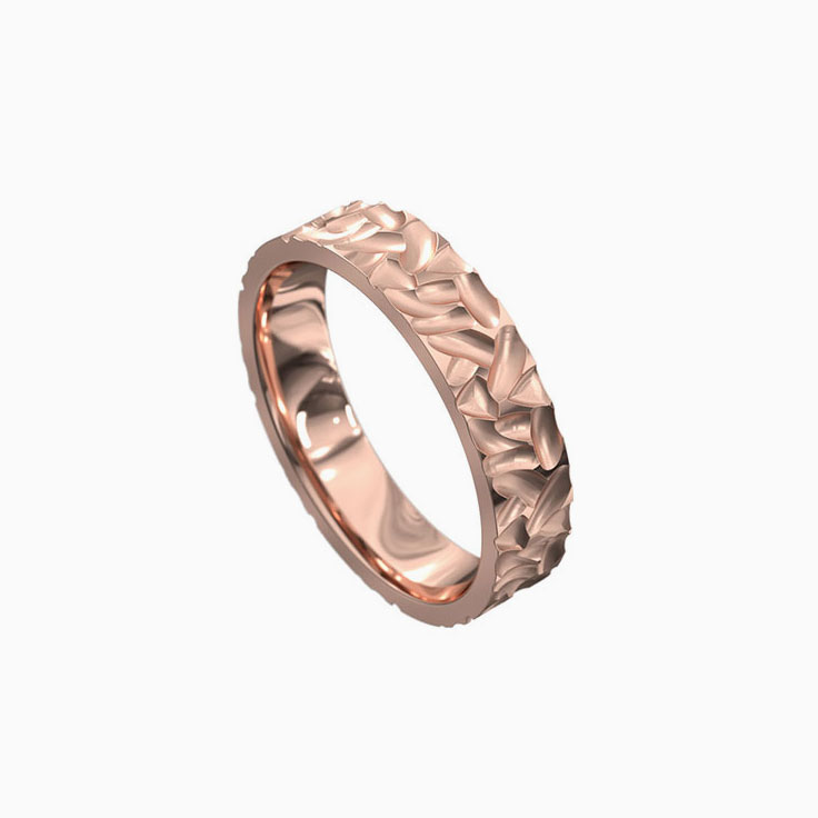 Carved mens wedding ring 5003