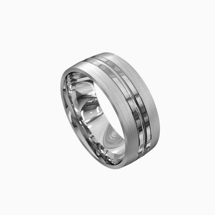 Two tone mens ring 3058