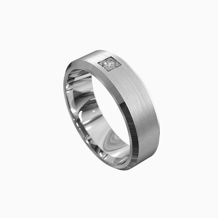 Bevelled wedding ring7014