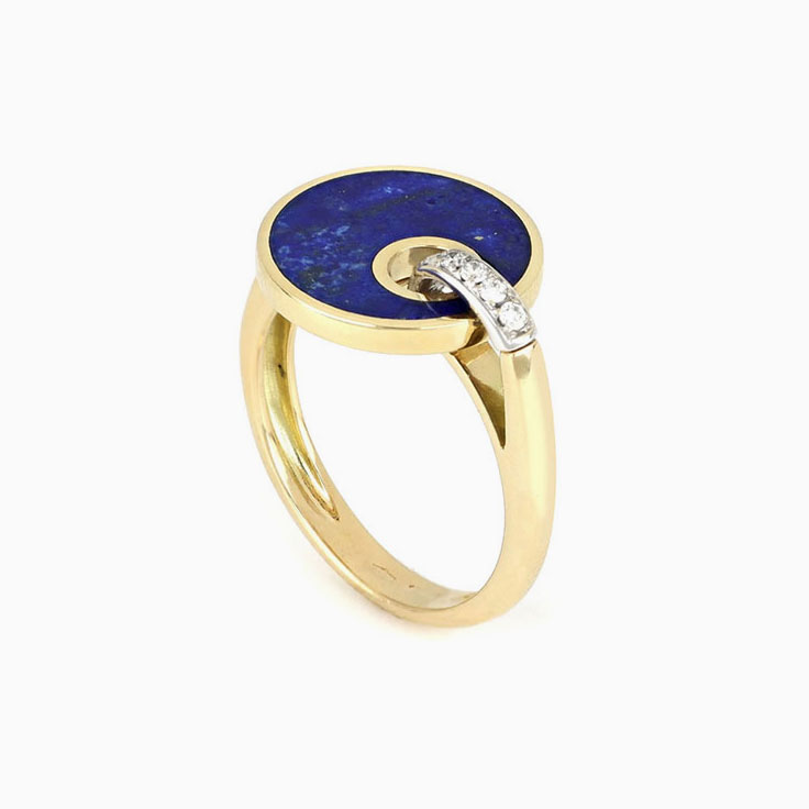 Lapis Lazuli With Diamond Ring