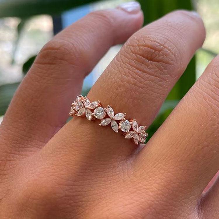 Floral Pattern Diamond Ring