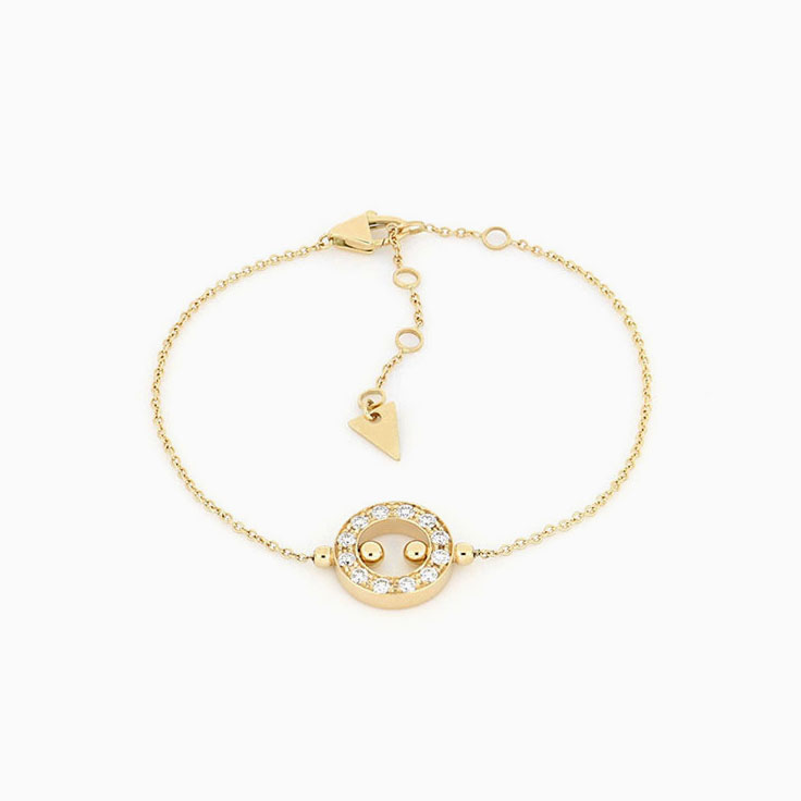 Circle Gold and Diamond Bracelet
