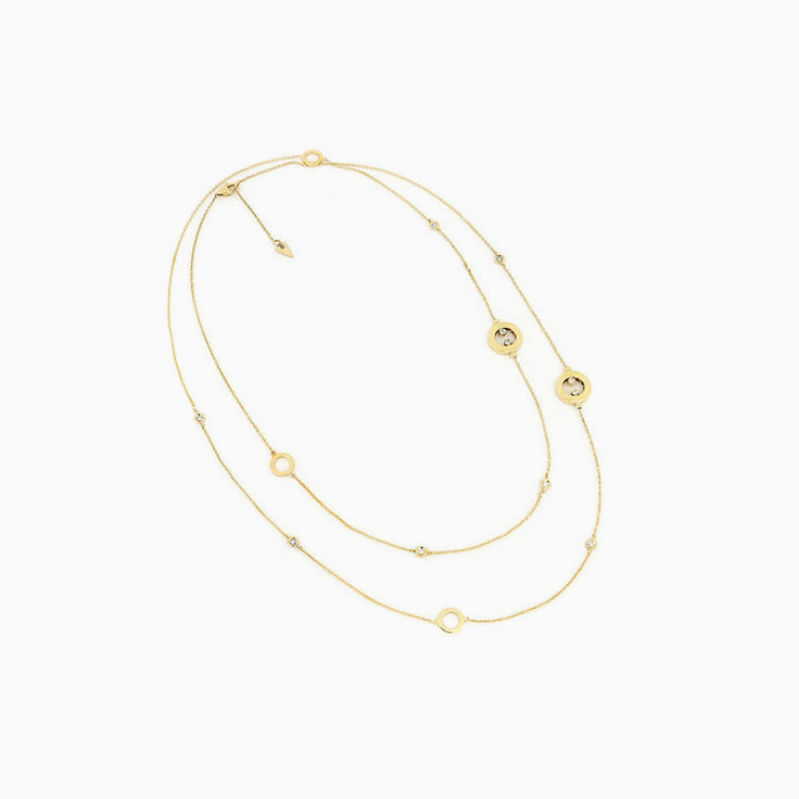 Polished Gold and Diamond Necklace